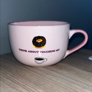 Oversized Graphic Pink Ceramic Mug